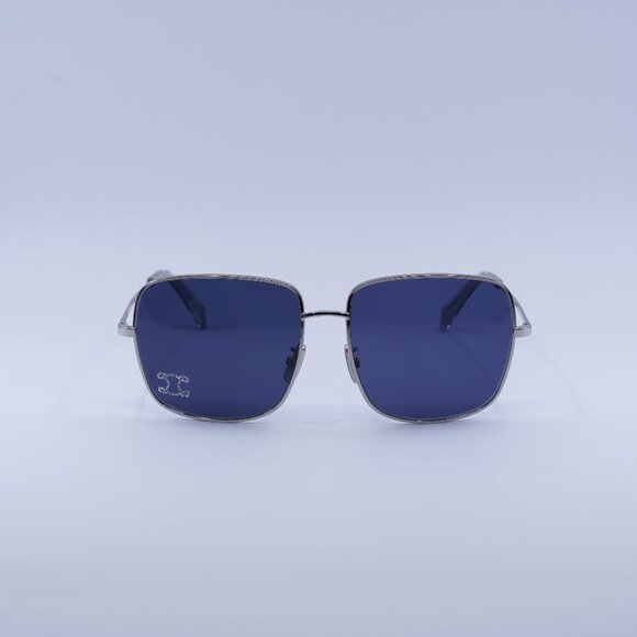 Celine CL40284U 16V Sunglasses Palladium Square Frame, Blue Lenses main image 5